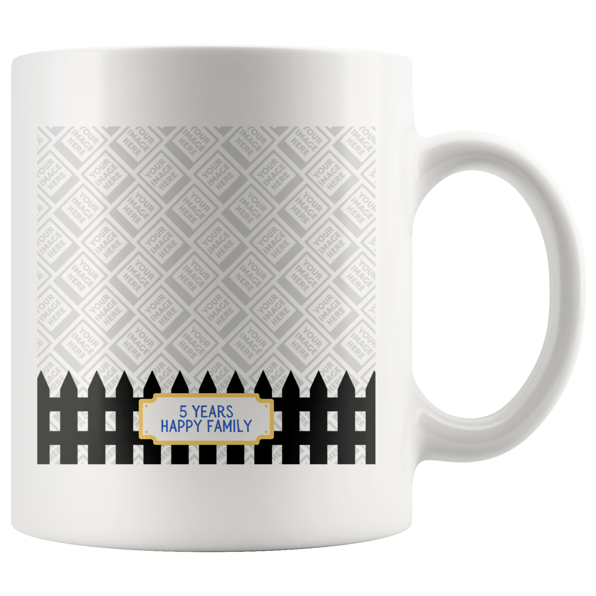 5 Years Happy Family Personalized Mug