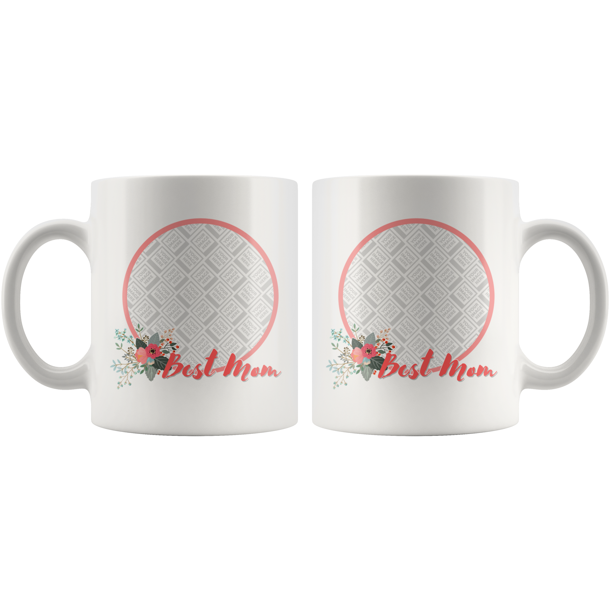 Best Mom Pretty Florals Personalized Mug