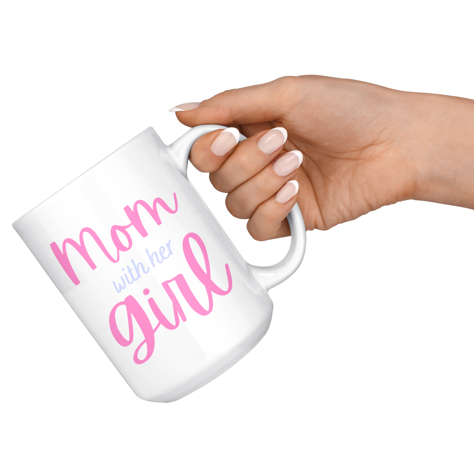 Mommy & Me Cursive Ribbon 11oz+15oz Mug Set