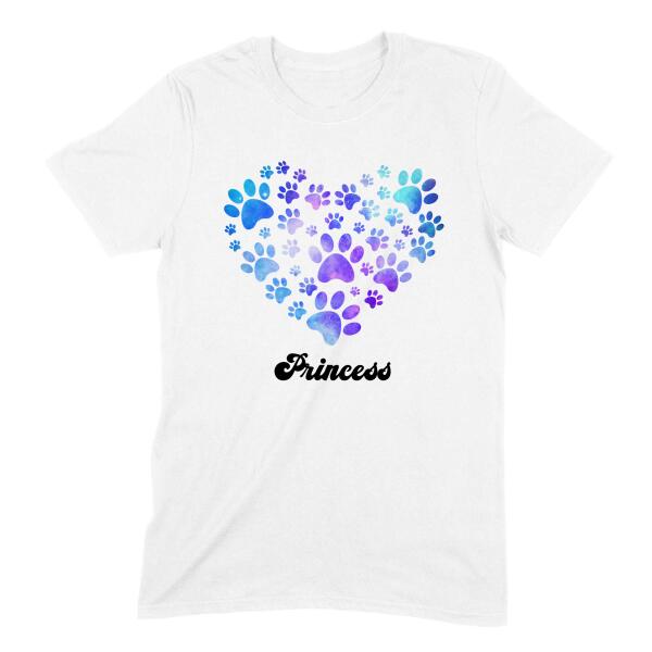 My Pet Paws Heart Personalized T-Shirt