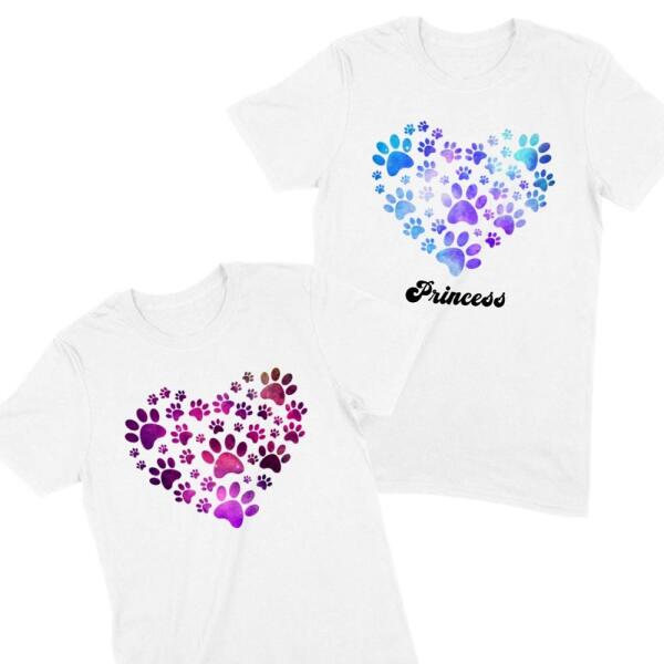 My Pet Paws Heart Personalized T-Shirt