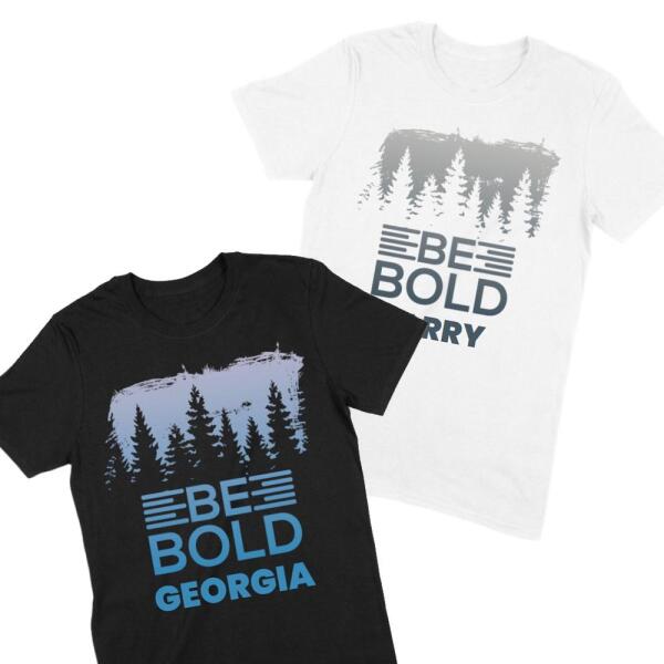 Be Bold Mountain Hike Personalized Name Comfy T-Shirt