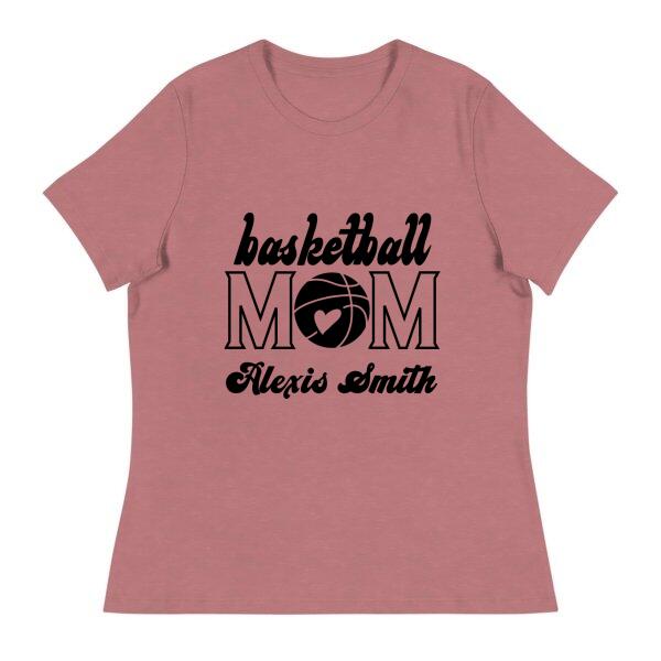 Basketball Mom Personalized Name Comfy T-Shirt