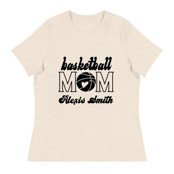 Basketball Mom Personalized Name Comfy T-Shirt
