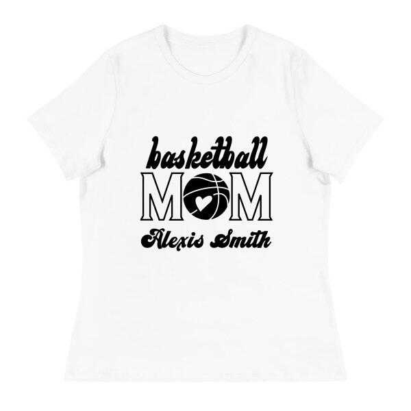 Basketball Mom Personalized Name Comfy T-Shirt