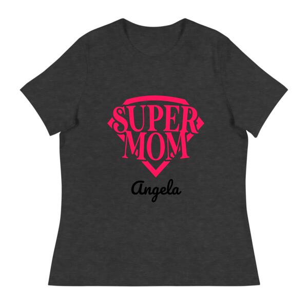 Super Mom Diamond Name Personalized T-Shirt