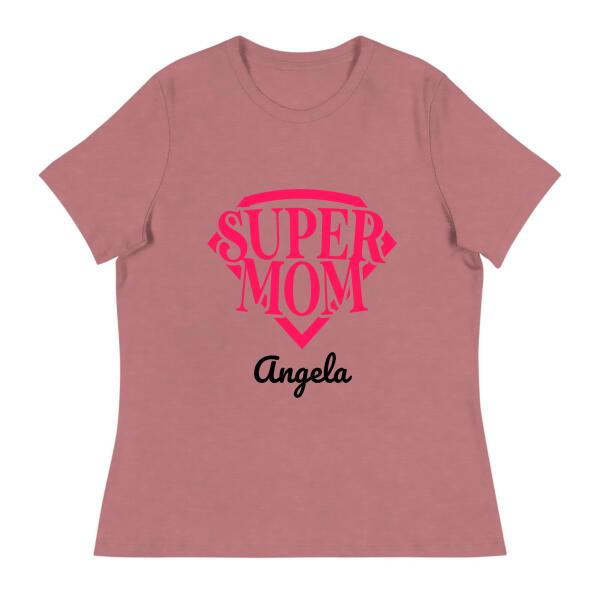 Super Mom Diamond Name Personalized T-Shirt