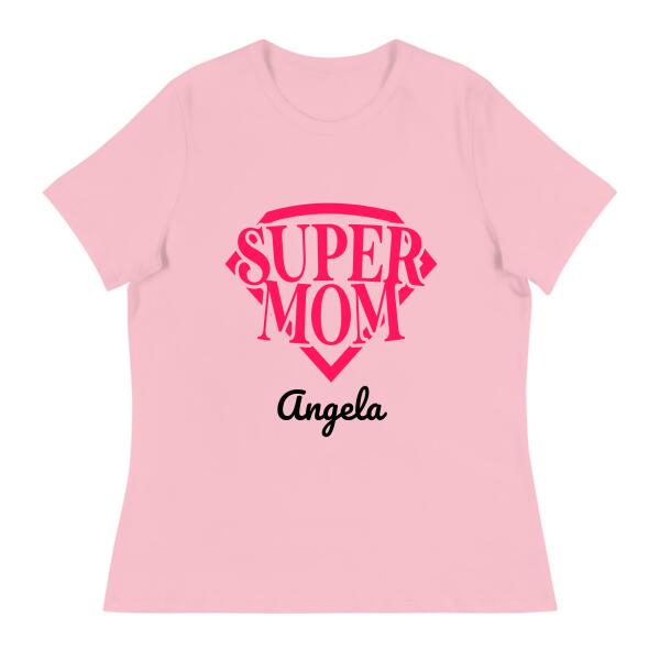 Super Mom Diamond Name Personalized T-Shirt