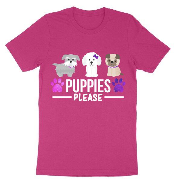 Puppies Please Cute Accent Color Personalized T-Shirt