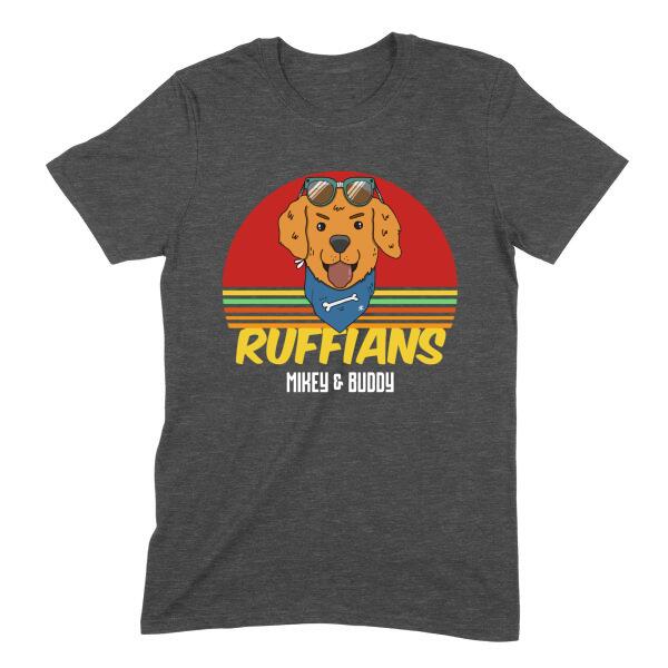 Ruffians Retro Sunset Matching Pet Lover T-Shirt Bandana Set