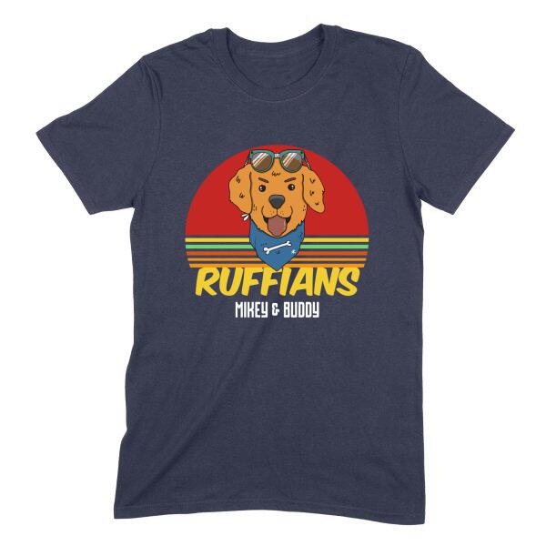 Ruffians Retro Sunset Matching Pet Lover T-Shirt Bandana Set