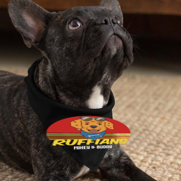 Ruffians Retro Sunset Matching Pet Lover T-Shirt Bandana Set