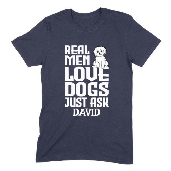 Real Men Love Dogs Personalized Name T-Shirt