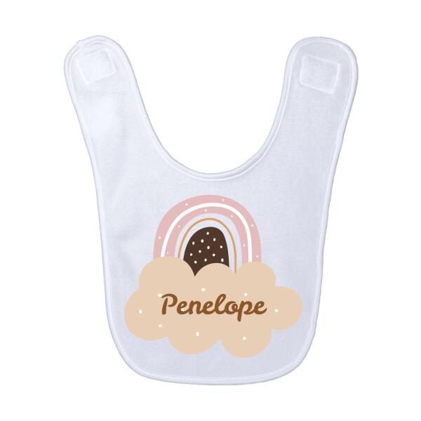 Pastel Rainbow Cute Personalized Baby Bib