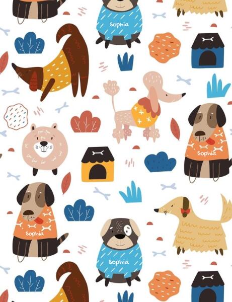 Cute Puppies Yard Personalized Baby Swaddle Blanket