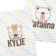 Cute Polka Dot Forest Animals Personalized Swaddle Blanket