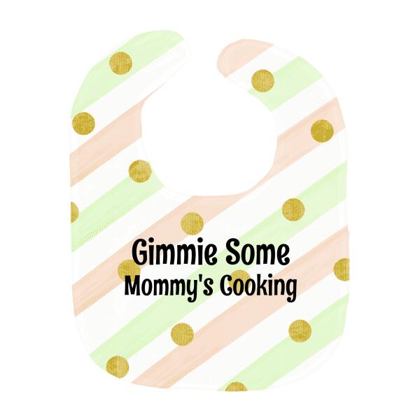 Gimmie Some Polka Dot Pastels Personalized Baby Bib