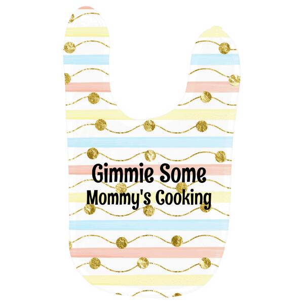 Gimmie Some Polka Dot Pastels Personalized Baby Bib