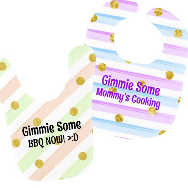 Gimmie Some Polka Dot Pastels Personalized Baby Bib