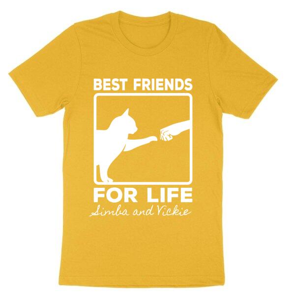 Best Friends for Life Fist Bump Cat Personalized T-Shirt