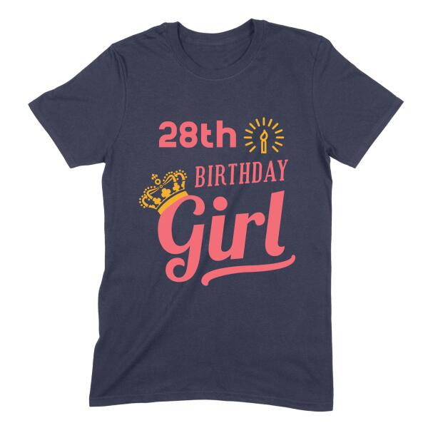 Crowned Birthday Girl Personalized Age T-Shirt