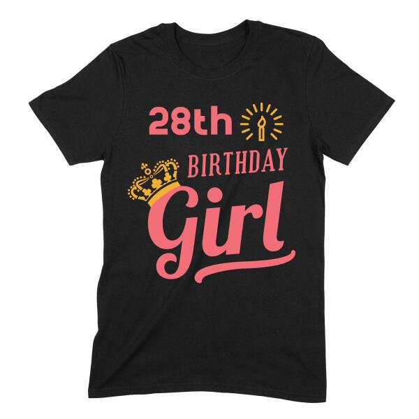 Crowned Birthday Girl Personalized Age T-Shirt