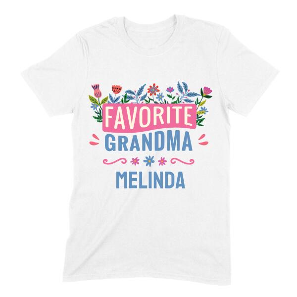 Favorite Grandma Flower Garden Personalized T-Shirt