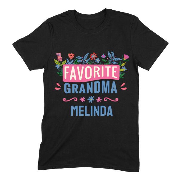 Favorite Grandma Flower Garden Personalized T-Shirt