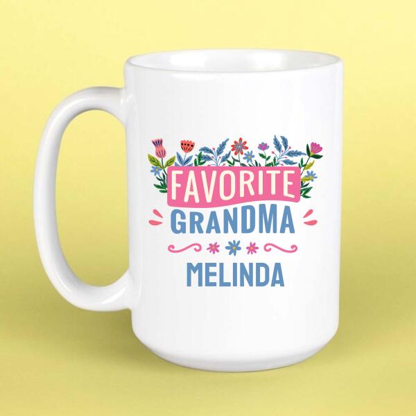Favorite Grandma Flower Garden Personalized Mug