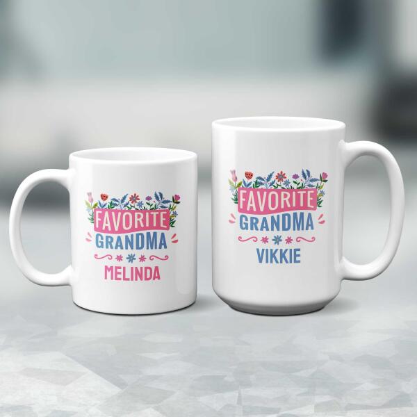Favorite Grandma Flower Garden Personalized Mug
