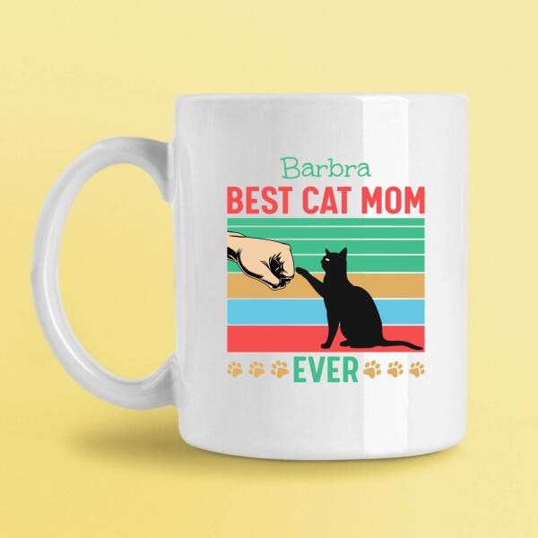 Best Cat Mom Ever Paw Bump Personalized Mug