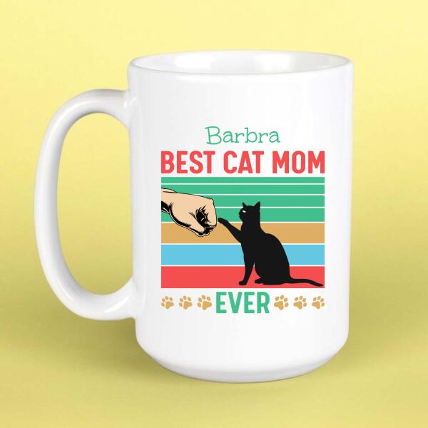 Best Cat Mom Ever Paw Bump Personalized Mug