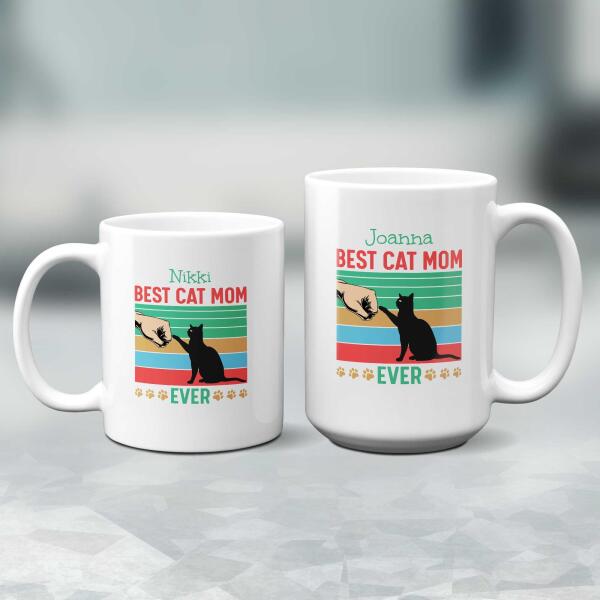 Best Cat Mom Ever Paw Bump Personalized Mug