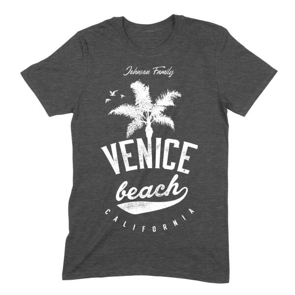 Venice Beach Personalized Family Name T-Shirt