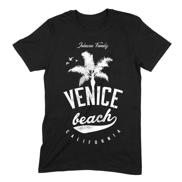 Venice Beach Personalized Family Name T-Shirt