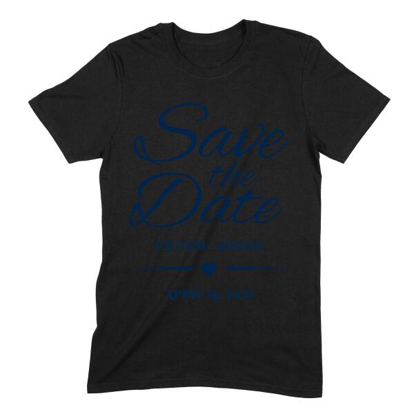 Save the Date Heart Personalized Wedding Shirt