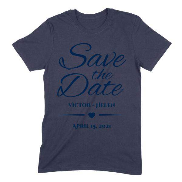Save the Date Heart Personalized Wedding Shirt
