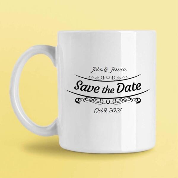 Save the Date Wedding Marriage Personalized Mug