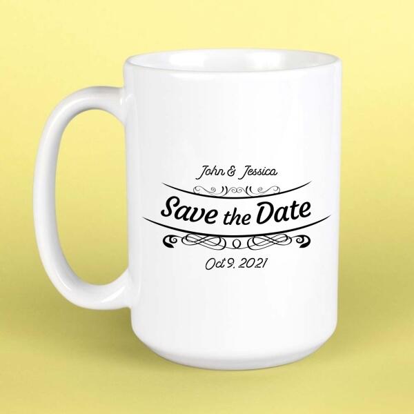 Save the Date Wedding Marriage Personalized Mug