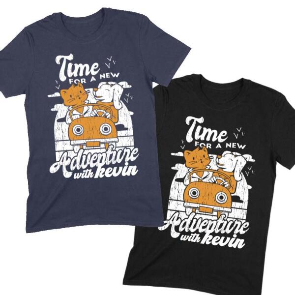 Cat and Dog Travel Buddies Personalized T-Shirt