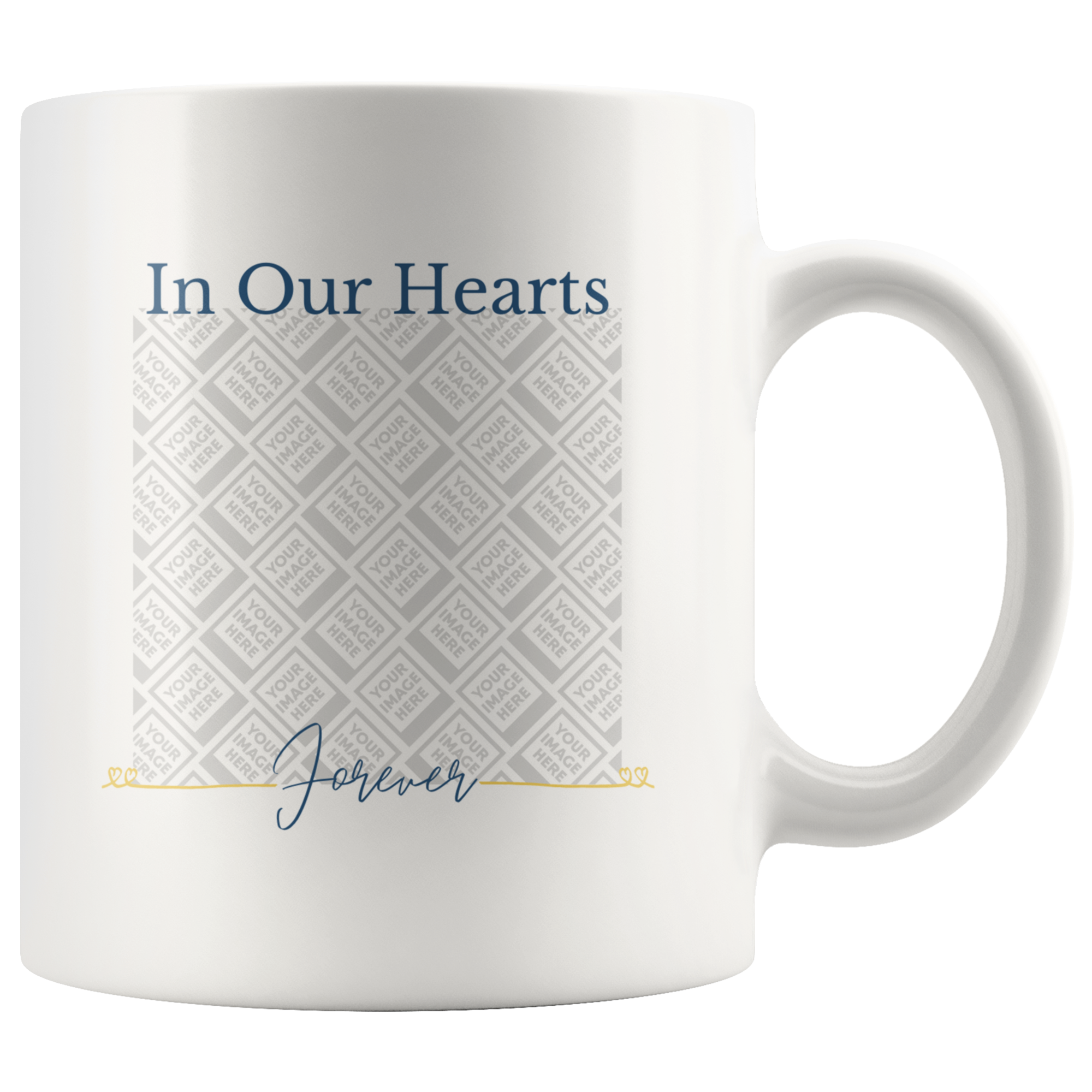 In Our Hearts Forever Memorial Personalized Mug