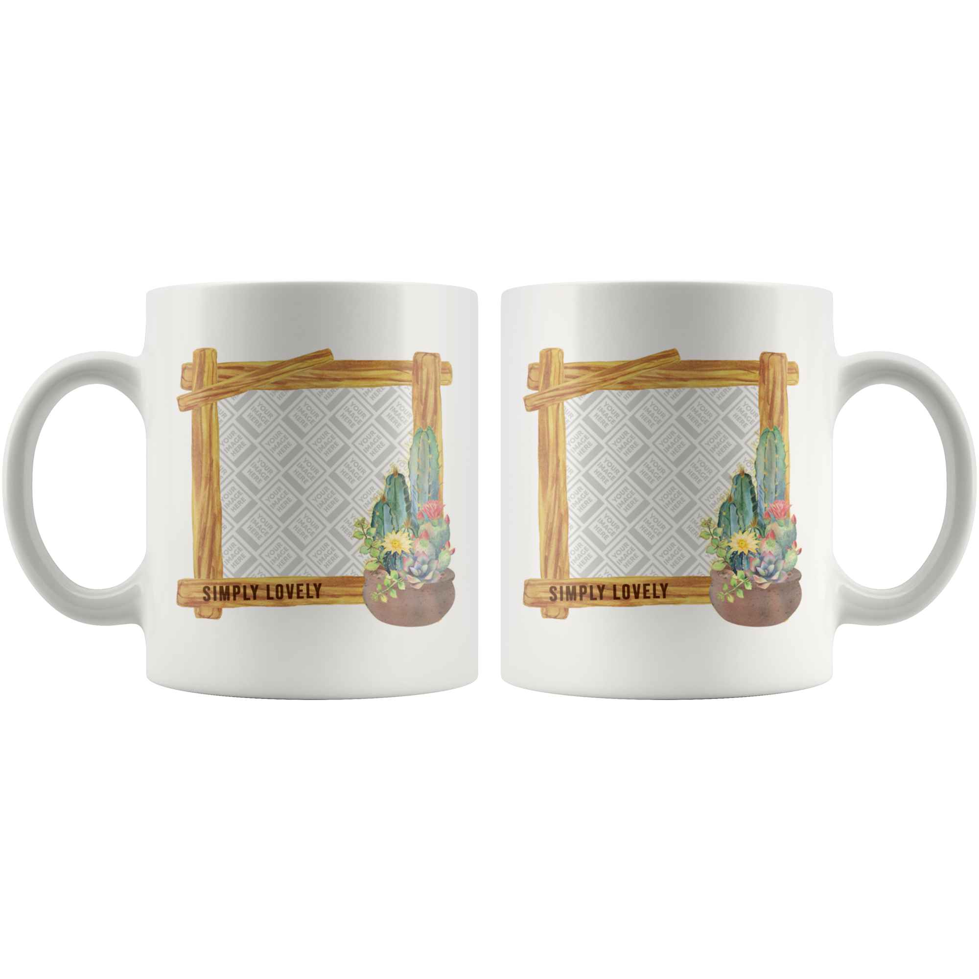 Simply Lovely Cactus Watercolor Personalized Mug