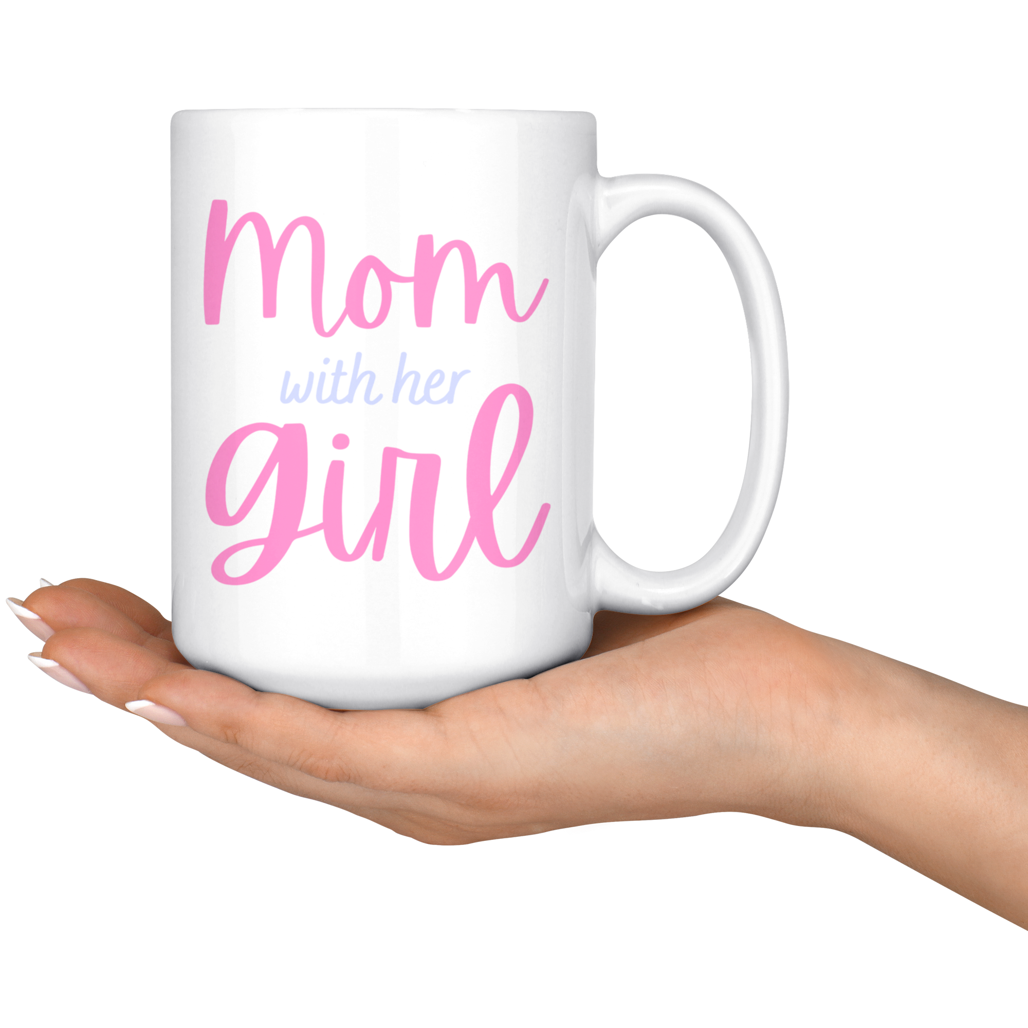 Mommy & Me Cursive Ribbon 11oz+15oz Mug Set