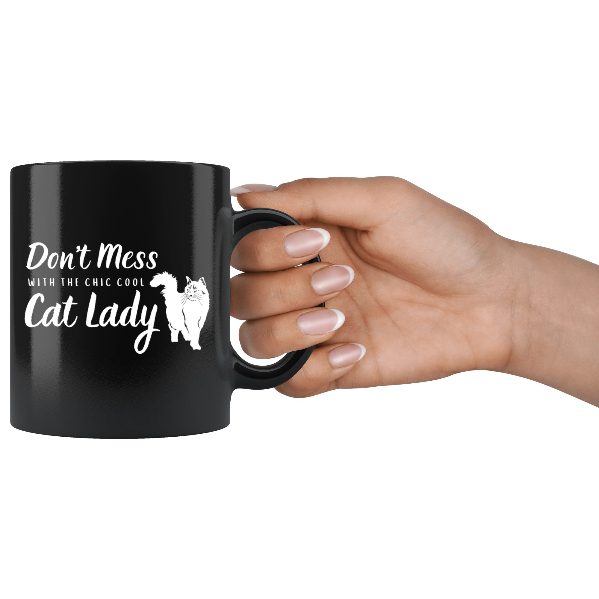 Don't Mess With the Chic Cool Cat Lady Mug Set