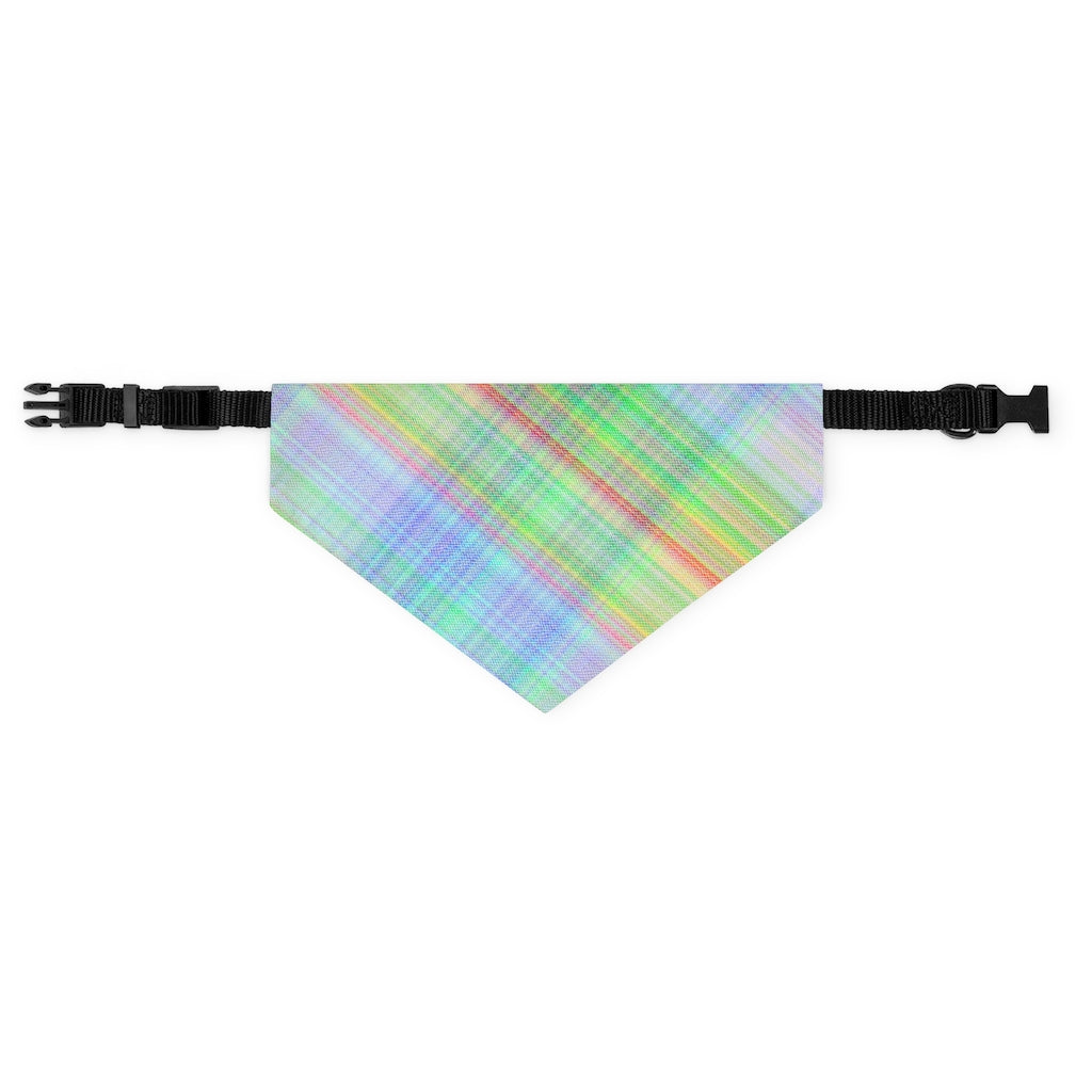 Bright Plaid Pet Bandana Collar & T-Shirt Set