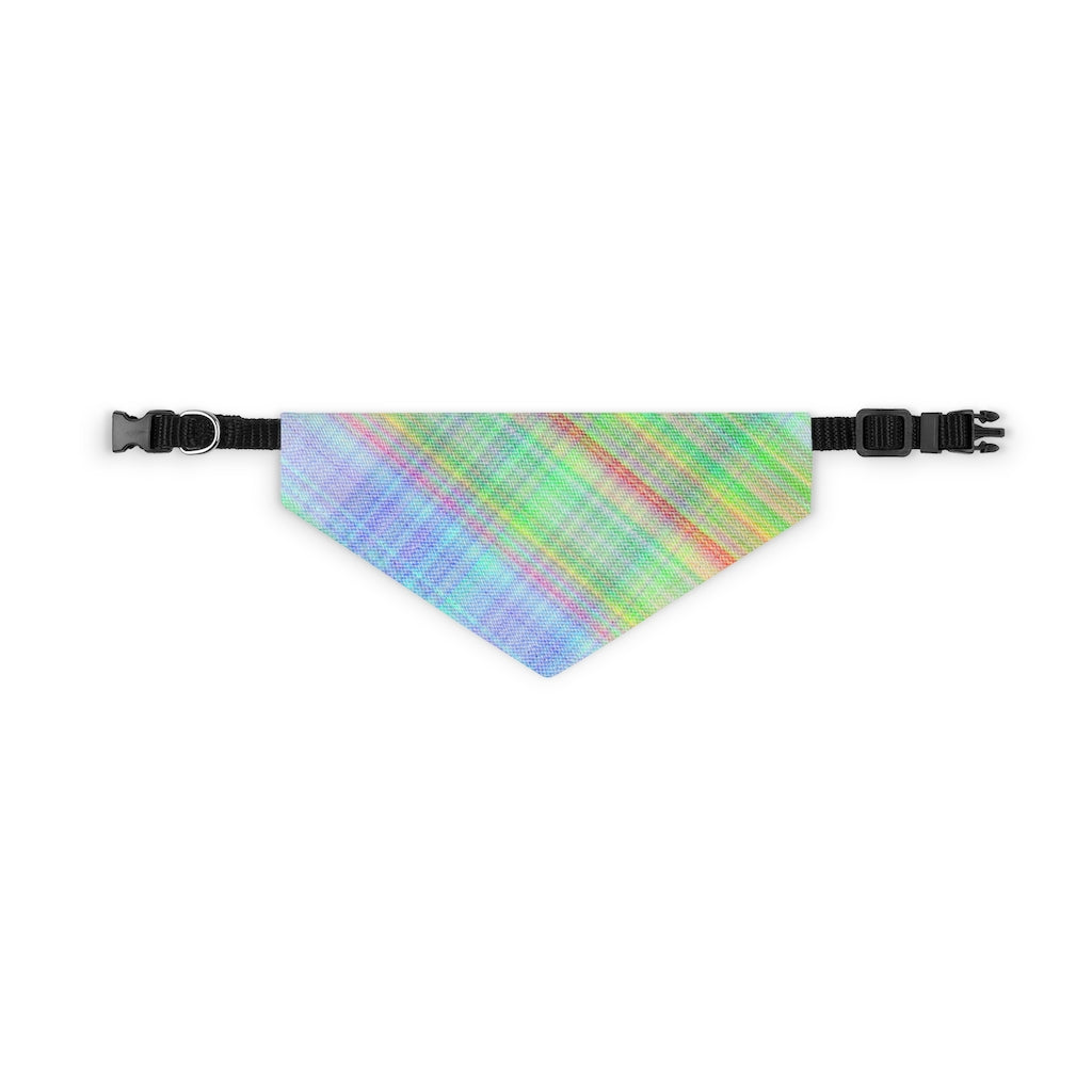 Bright Plaid Pet Bandana Collar & T-Shirt Set