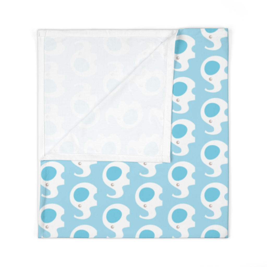 Blue Elephant Friend Baby Swaddle Blanket