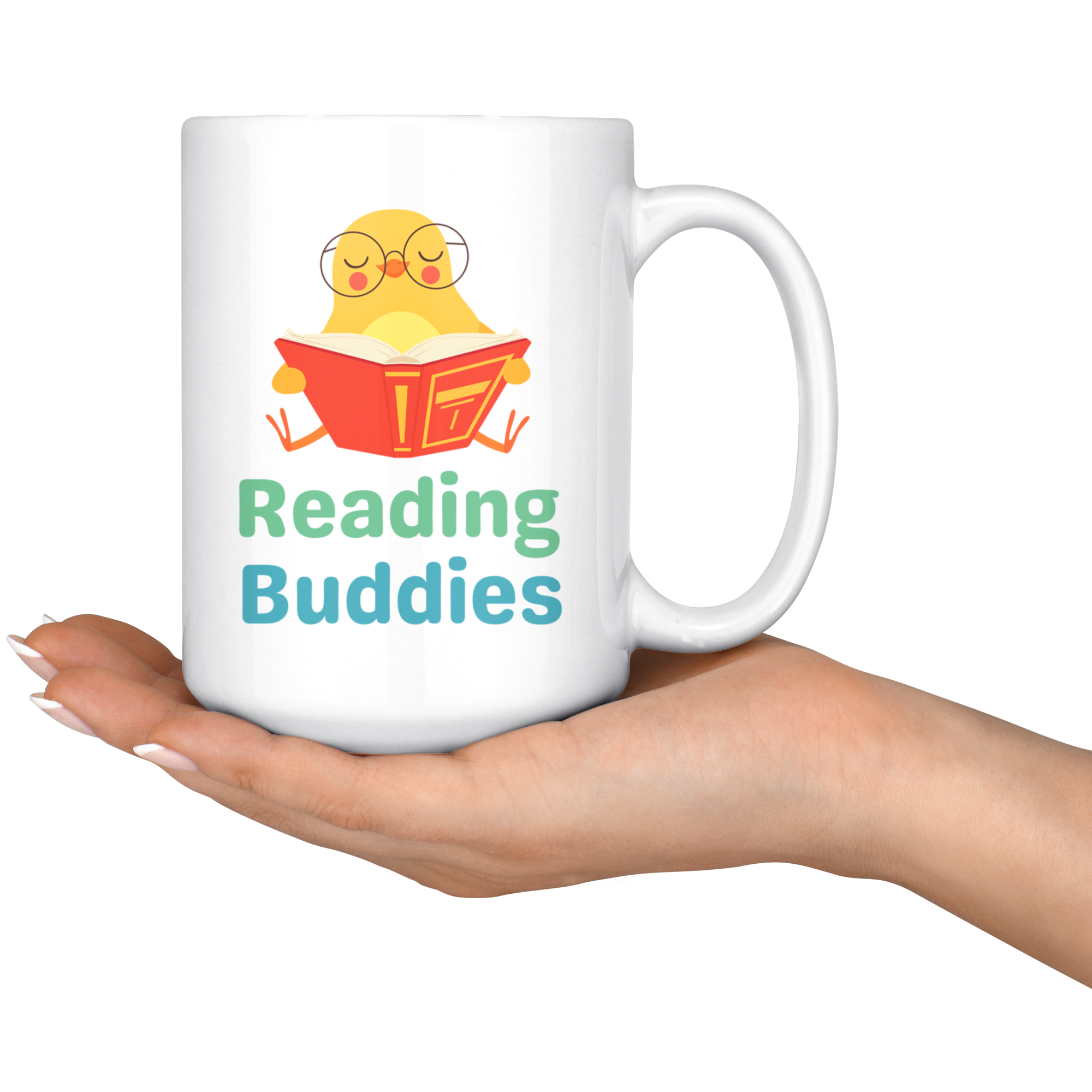 Reading Buddies Cute Bird Green Mug Set