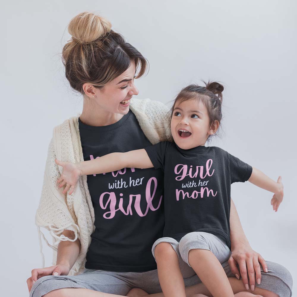 Mommy & Me Cursive Ribbon Shirt Set Combo