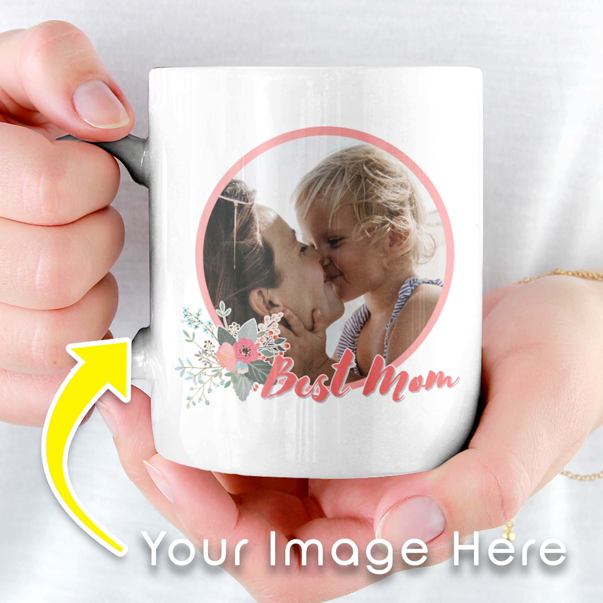 Best Mom Pretty Florals Personalized Mug